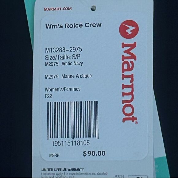 Marmot Roice Crew Women’s Pullover Sweater Arctic Navy Blue Size Small - Picture 4 of 7